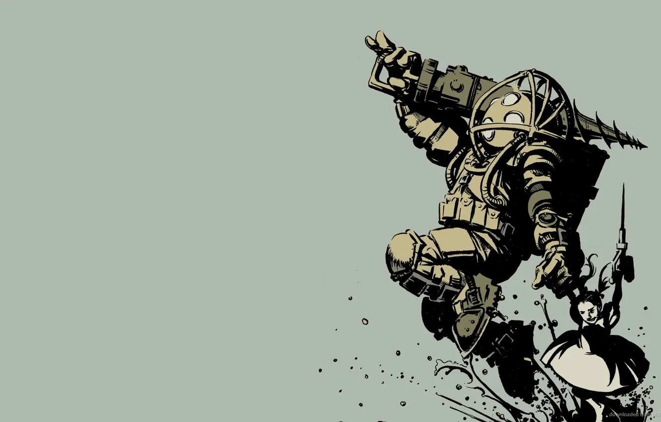 Photo wallpaper bioshock, big daddy, sister