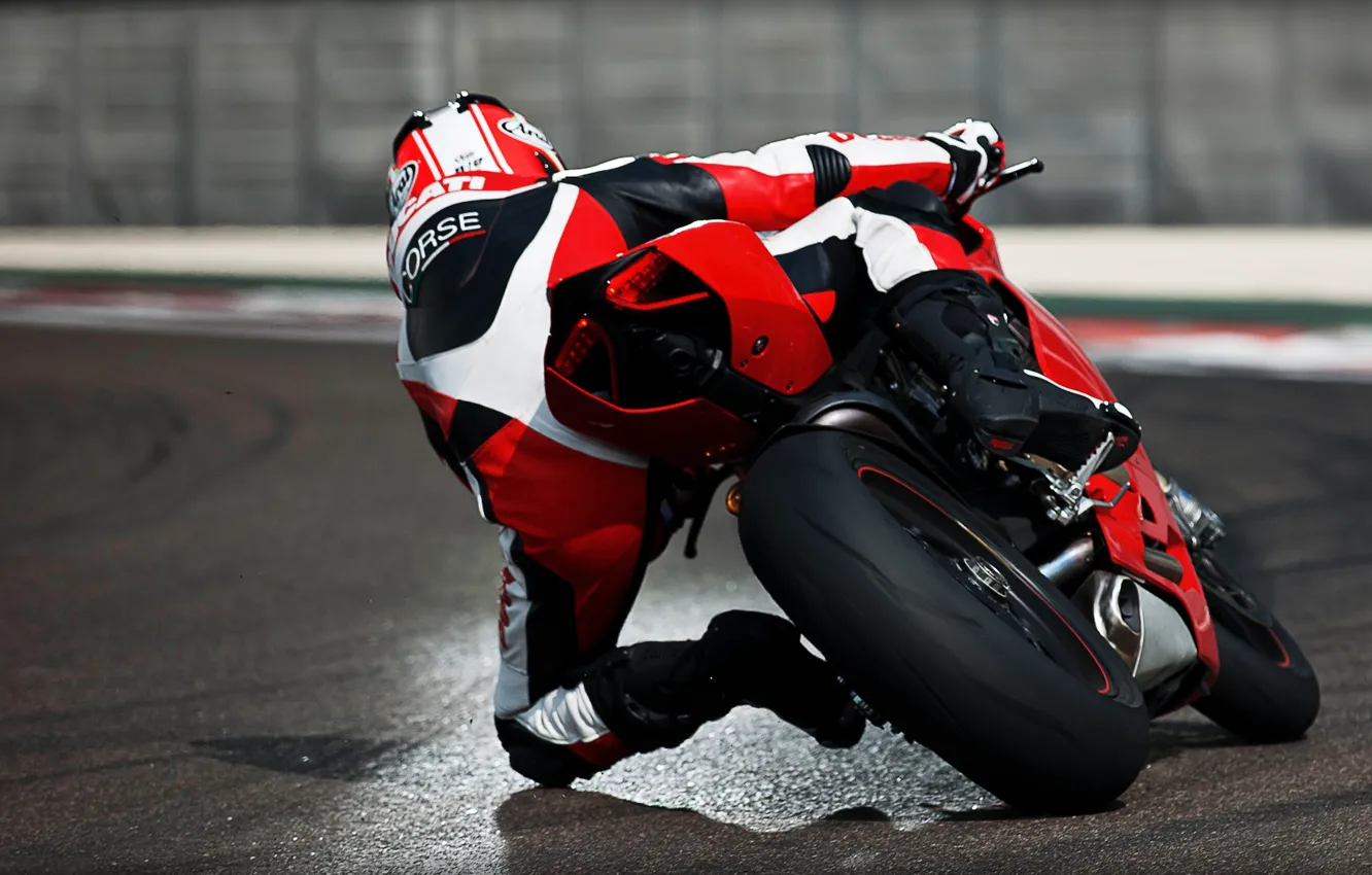 Photo wallpaper track, motorcycle, Ducati, motorcyclist, superbike.Ducati, pinigale 1199