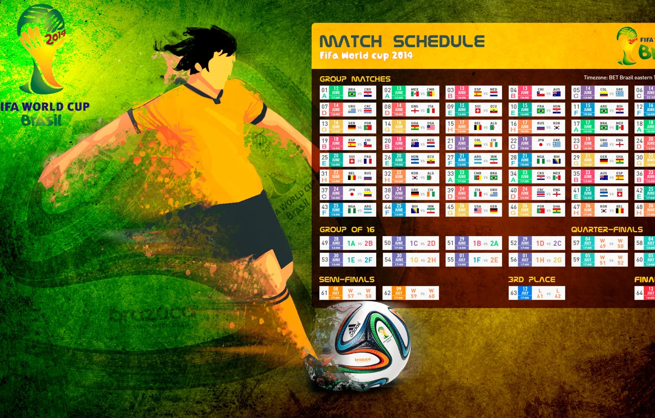 Photo wallpaper football, Brazil, table, world Cup, 2014