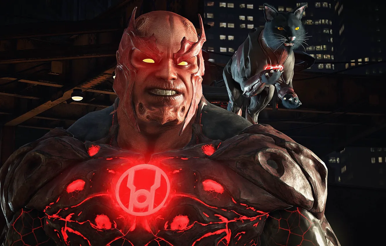 Photo wallpaper cat, Rage, Injustice 2, Atrocitus, Dex-Starr, Red Lantern Corps
