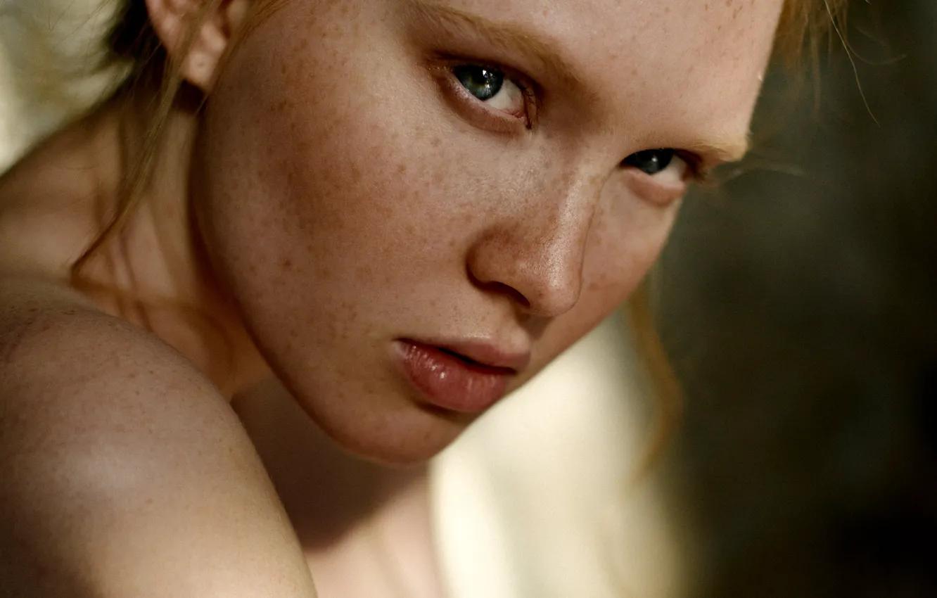 Photo wallpaper girl, eyes, smile, beautiful, model, lips, face, hair