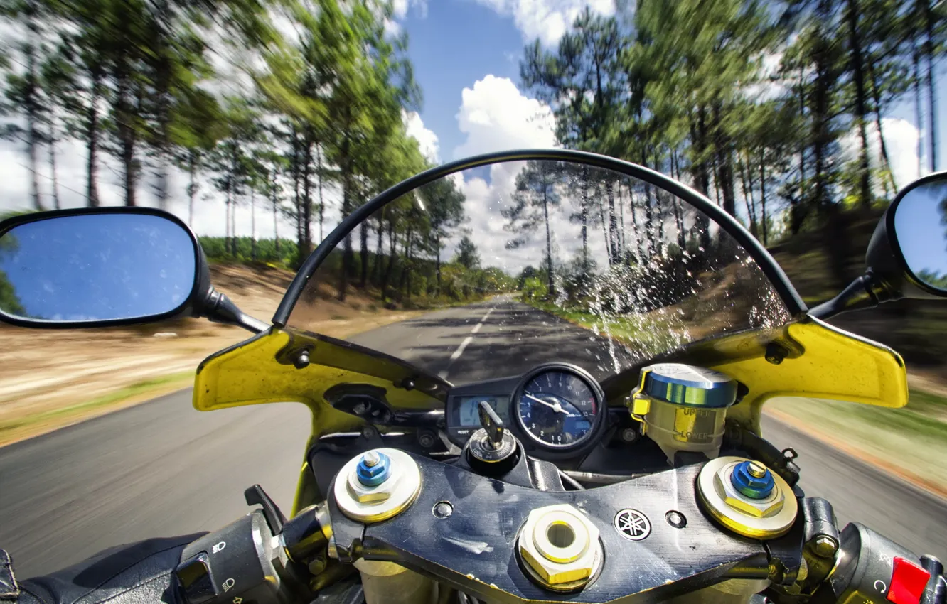 Photo wallpaper road, speed, motorcycle