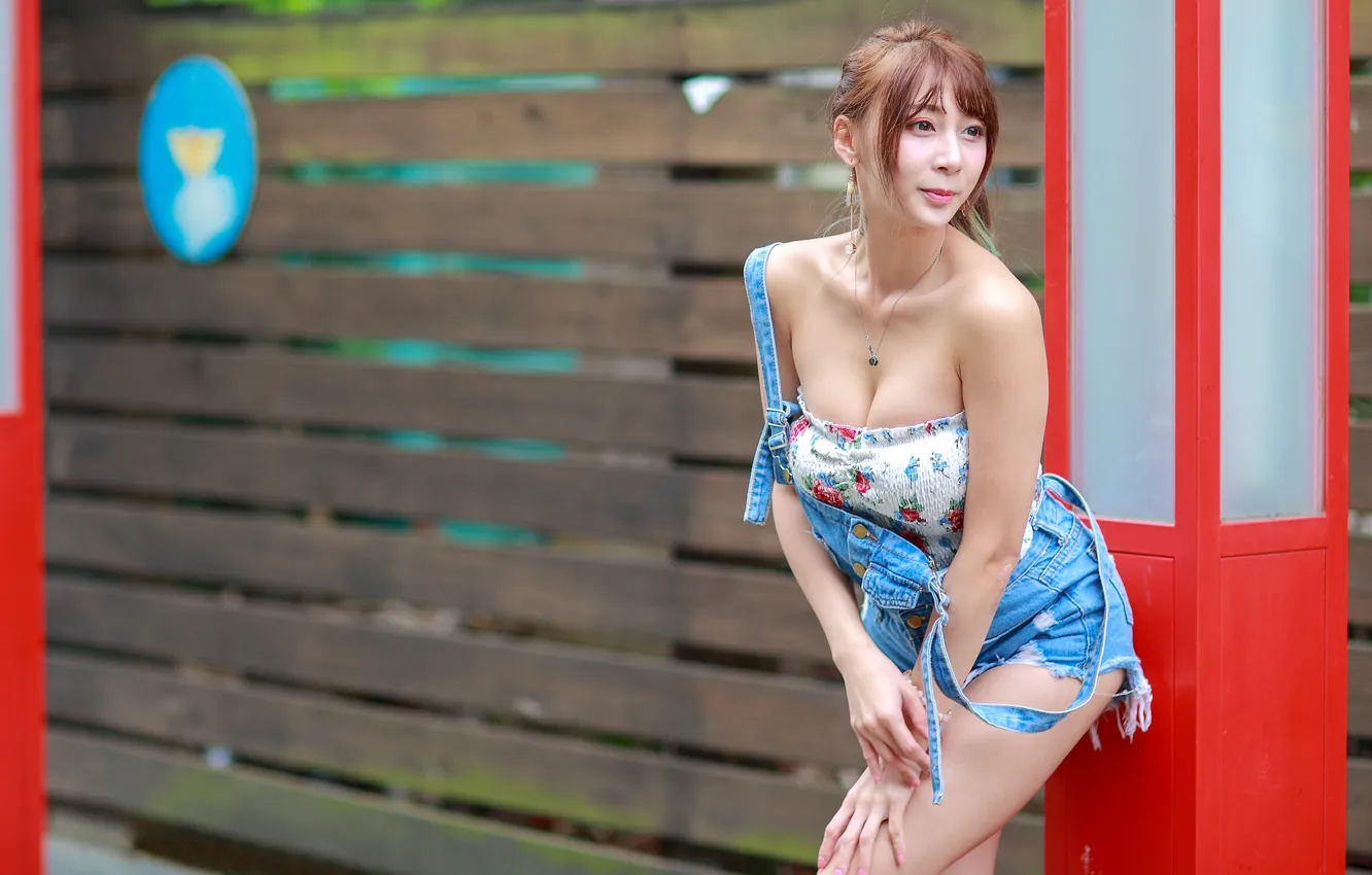 Photo wallpaper girl, sexy, pose, Asian