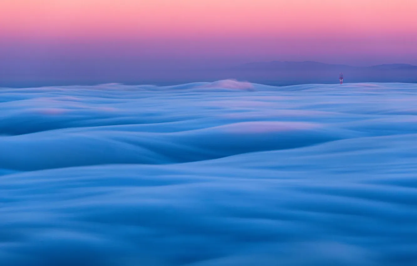 Photo wallpaper USA, tower, sky, landscape, nature, California, mountains, clouds