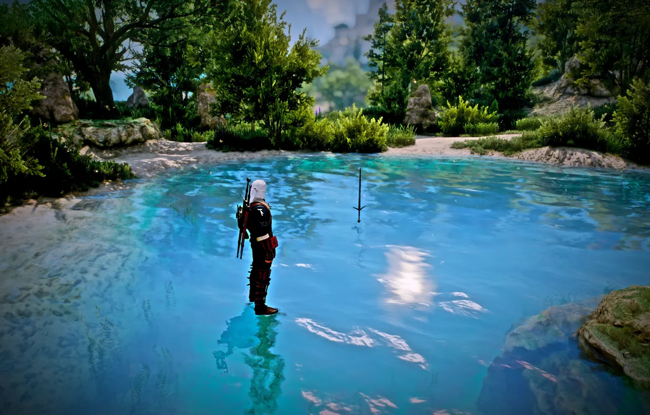 Photo wallpaper Lake, The witcher 3 blood and wine, Arondite