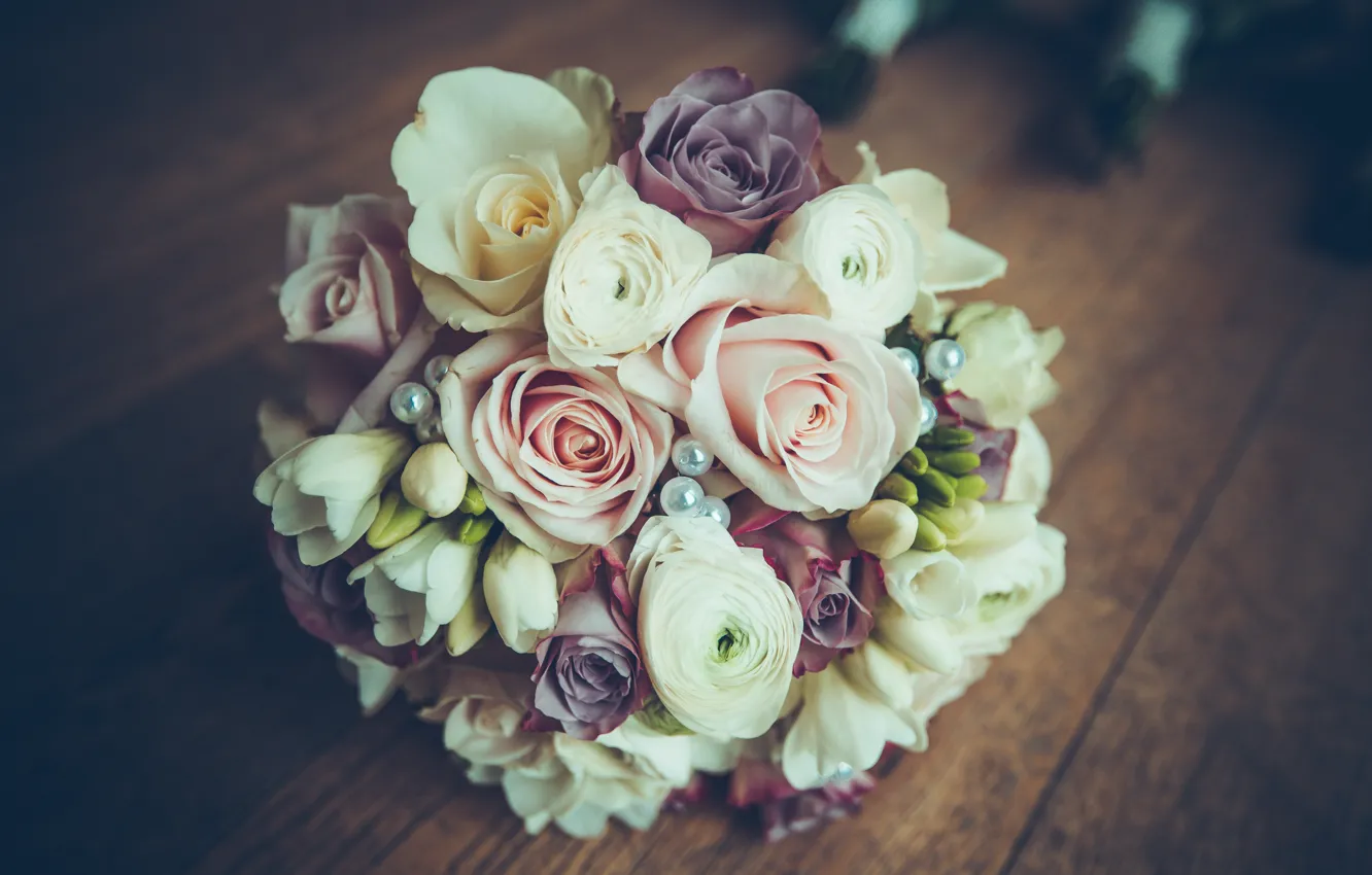 Photo wallpaper roses, bouquet, wedding
