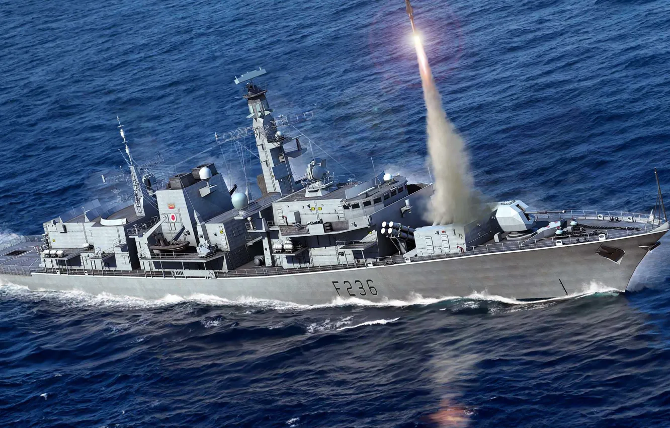 Photo wallpaper UK, frigate, Royal Navy, HMS Montrose, Type 23 Frigate, Montrose, F236