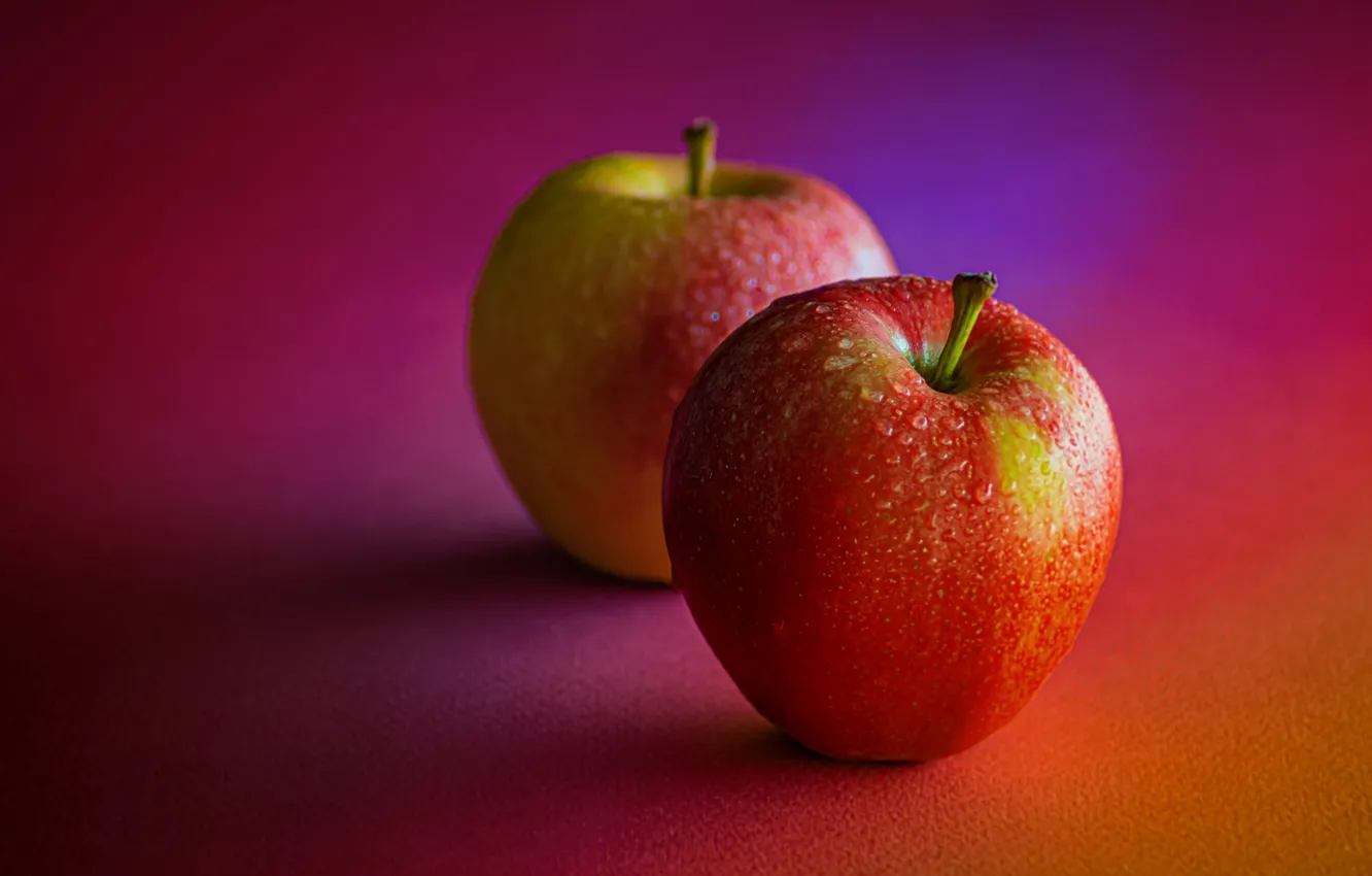 Photo wallpaper Food, Pair, Fruits, Food, Healthy, Vitamins, Water drops, Dew Drops