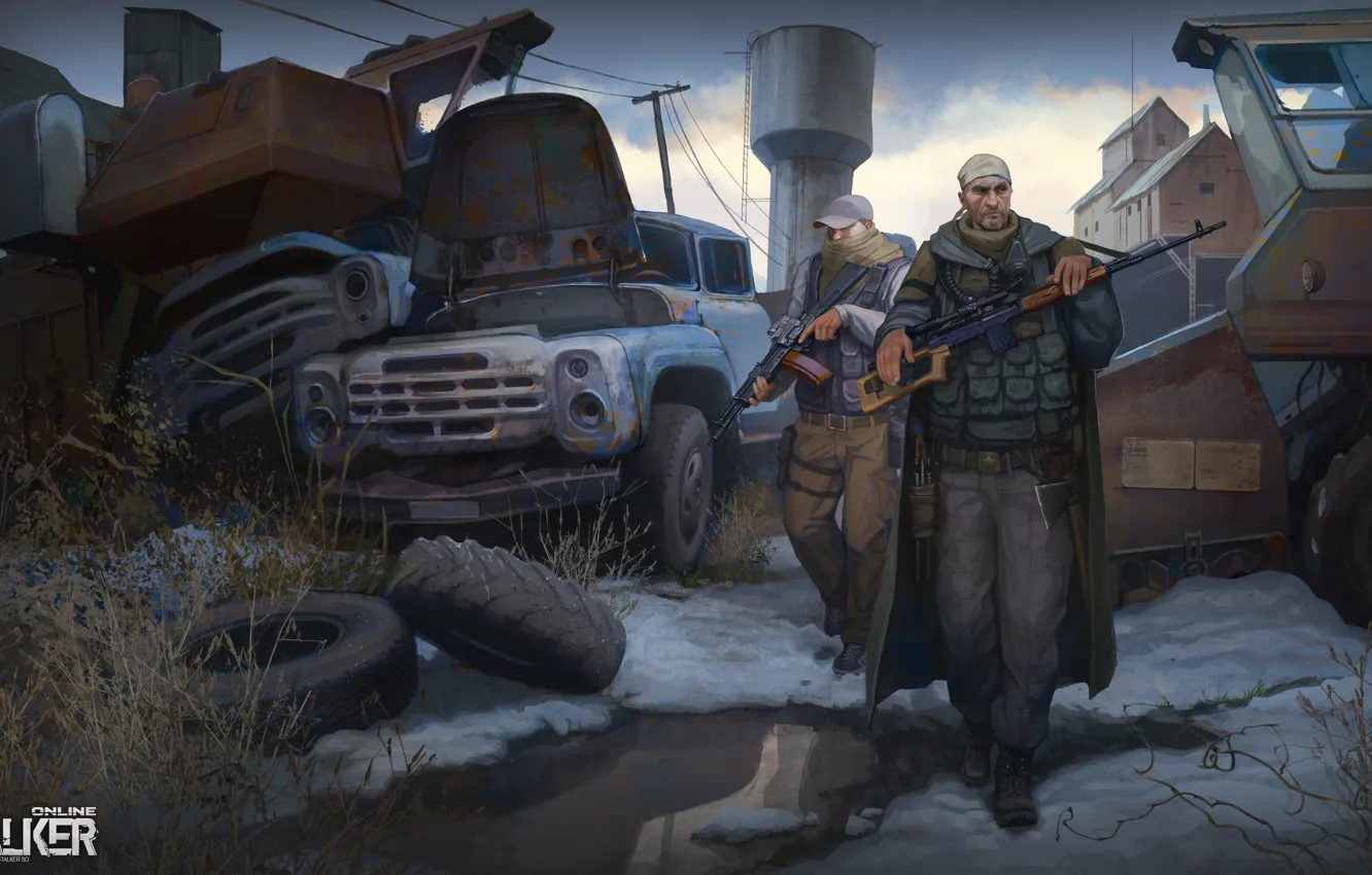 Photo wallpaper weapons, male, Chernobyl, Stalker, art, Pripyat, ammunition, stalker online