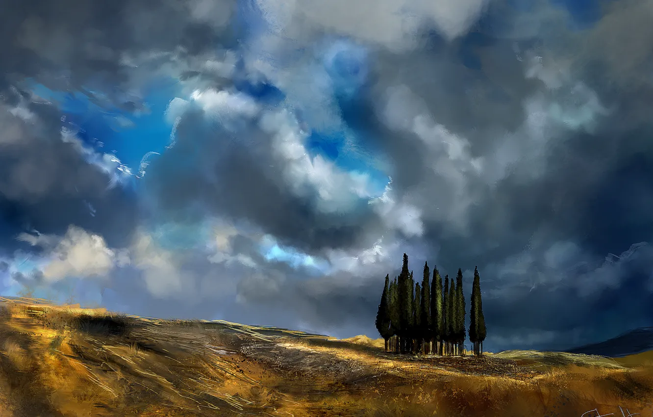 Photo wallpaper art, Italy, Tuscany, Tuscany