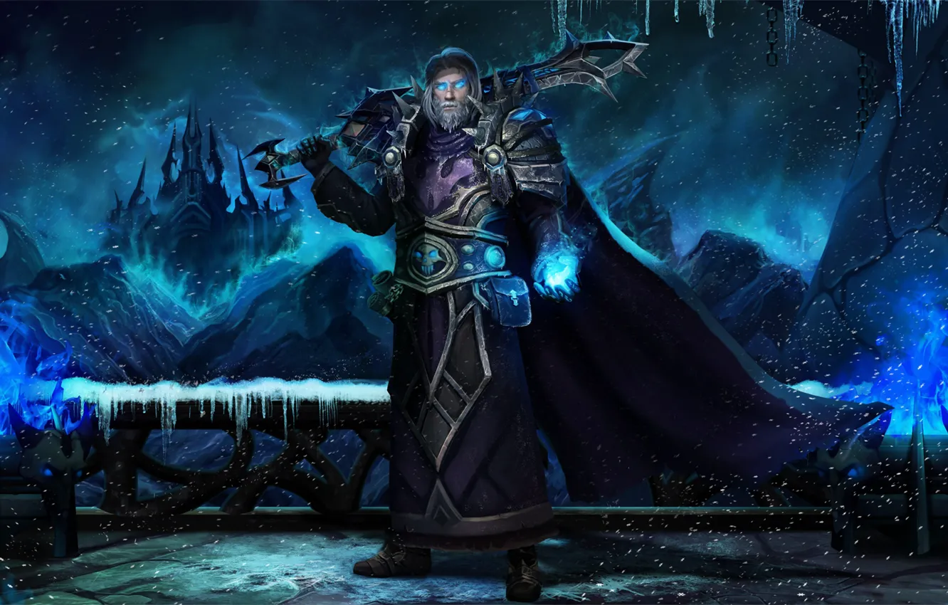 Photo wallpaper darkness, night, sword, warrior, the wind, MAG, art, winter