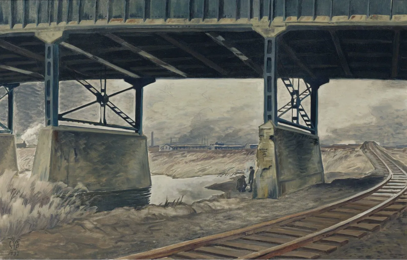 Photo wallpaper 1932, Charles Ephraim Burchfield, Under the Viaduct