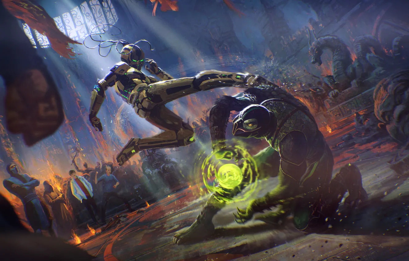 Photo wallpaper art, Mortal Kombat, Sub-Zero, Cyrax, reptile