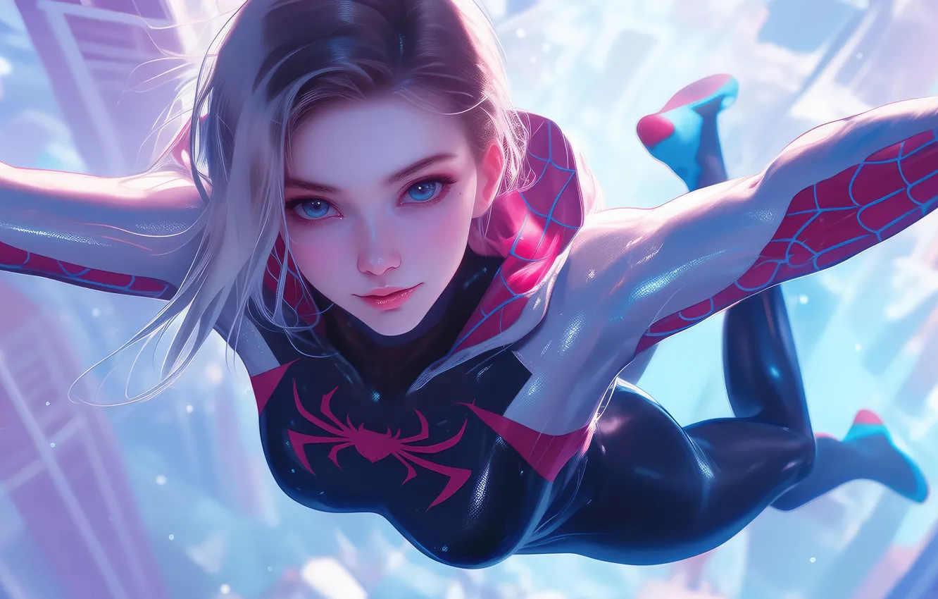 Photo wallpaper Grace, Gwen Stacy, Airborne