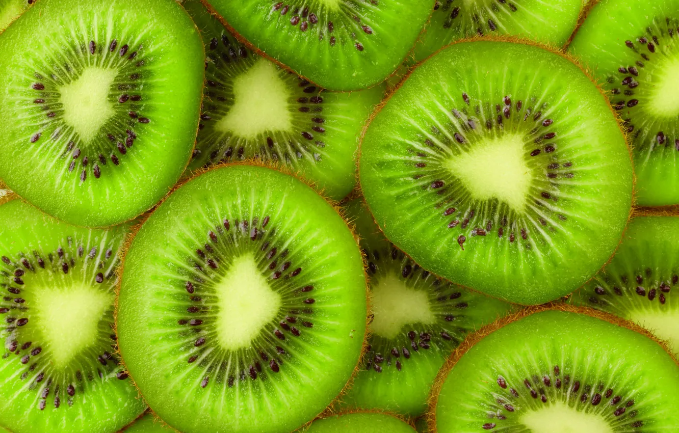 Photo wallpaper kiwi, fruit, fresh, slices, fruits, kiwi, slice