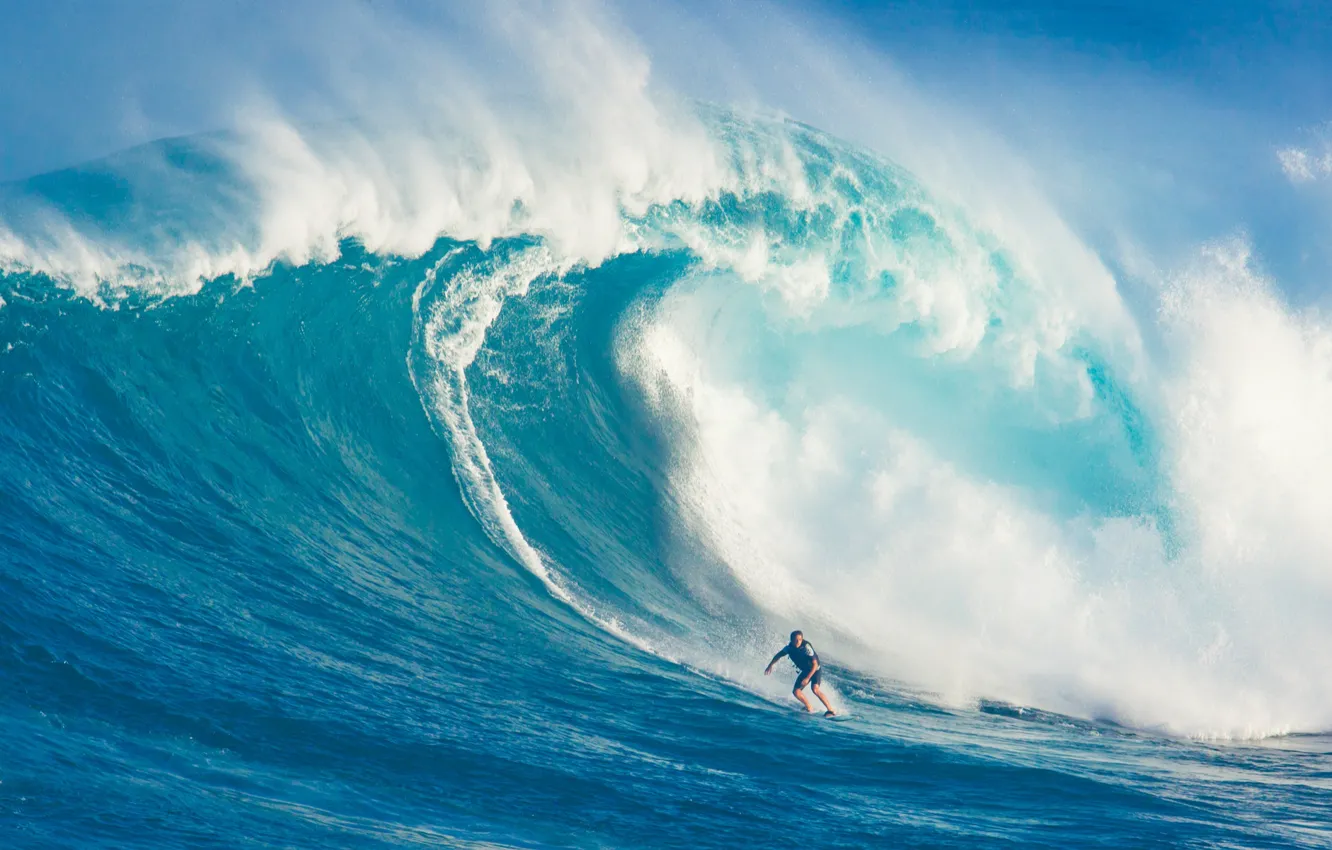 Photo wallpaper man, surf, wave