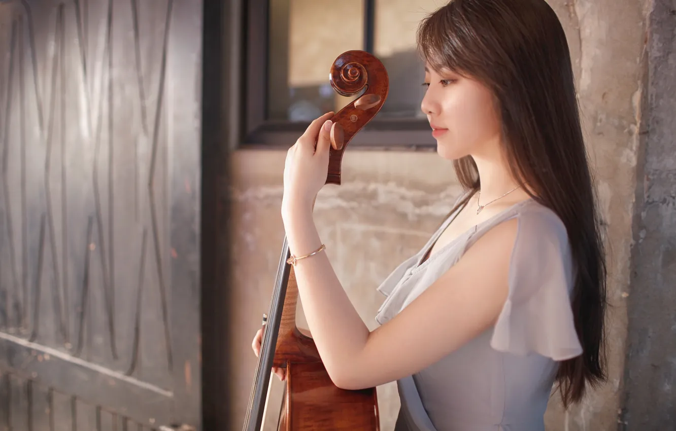 Photo wallpaper girl, music, background