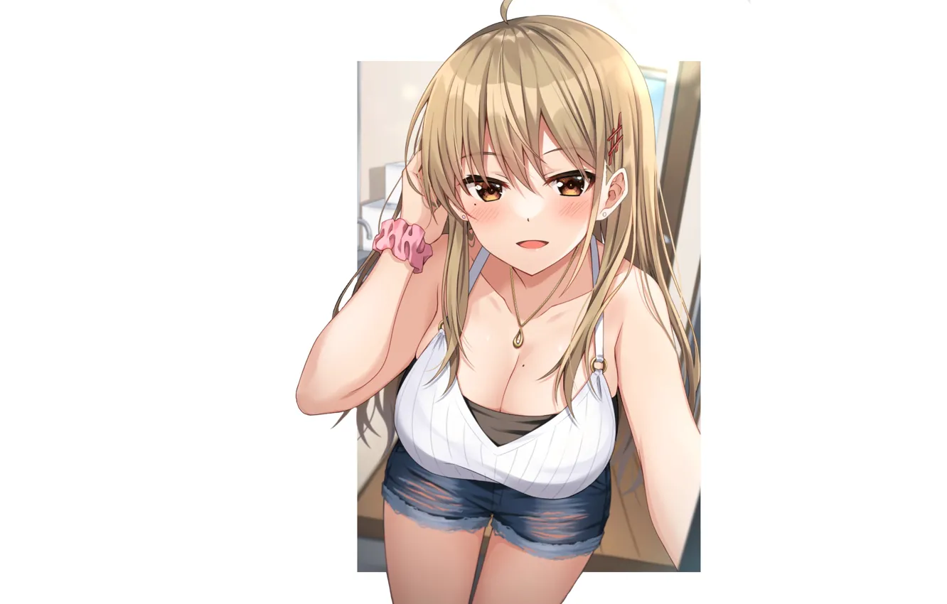 Photo wallpaper kawaii, girl, boobs, anime, pretty, blonde, breasts, babe