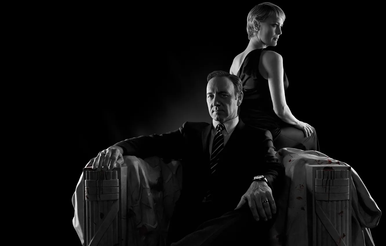 Photo wallpaper the series, house of cards, house of cards, Kevin Spacey, Robin Wright