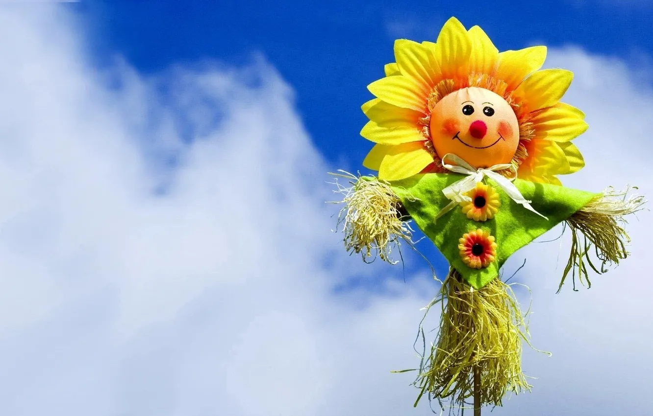 Photo wallpaper smile, mood, Sunflower
