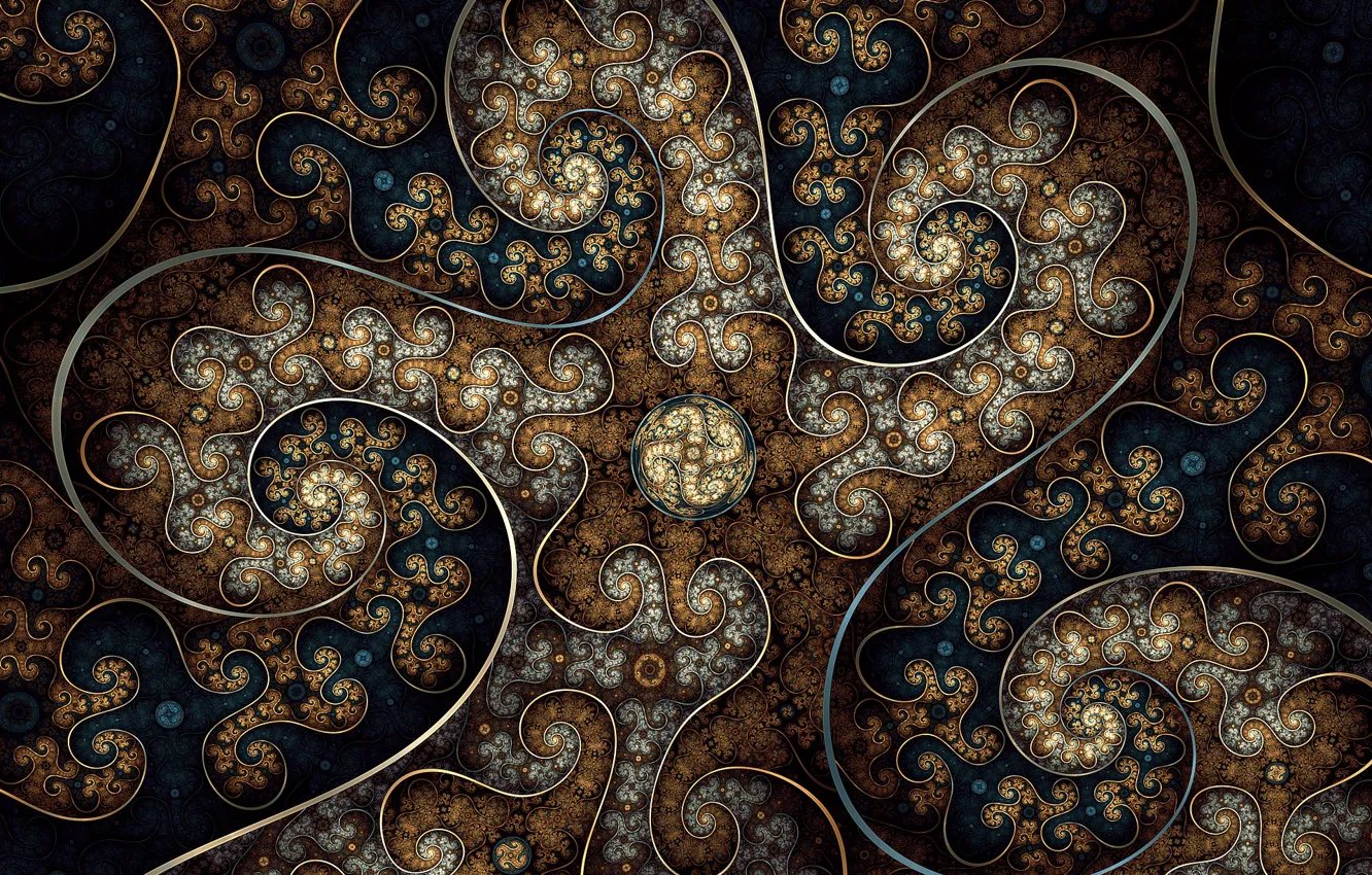 Photo wallpaper curls, fractal, fractaldesire, by fractaldesire