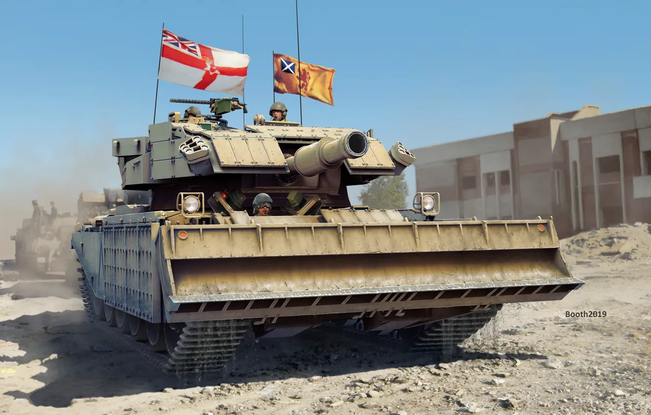 Photo wallpaper tank, UK, average, Centurion, British Army, A41, engineering machine, version for engineering troops