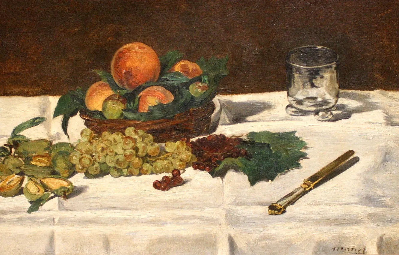 Photo wallpaper picture, still life, Edouard Manet, The fruit on the Table