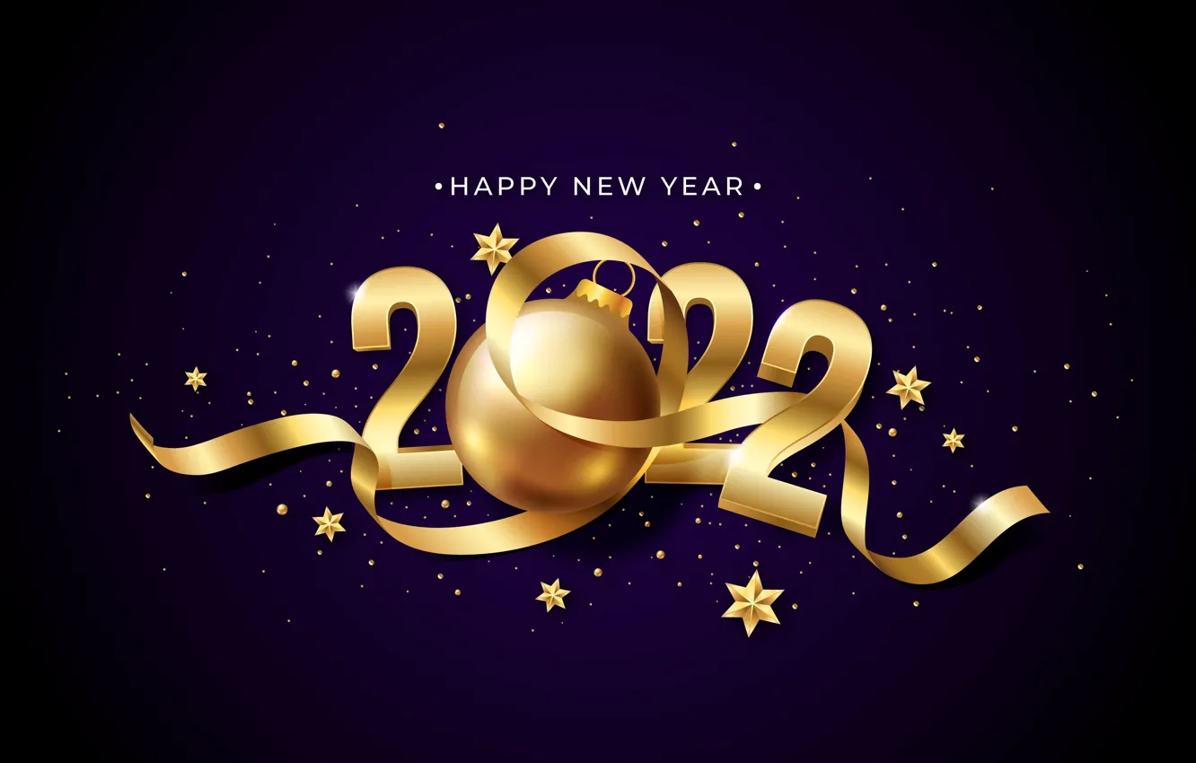 Photo wallpaper background, gold, figures, New year, purple, golden, new year, happy