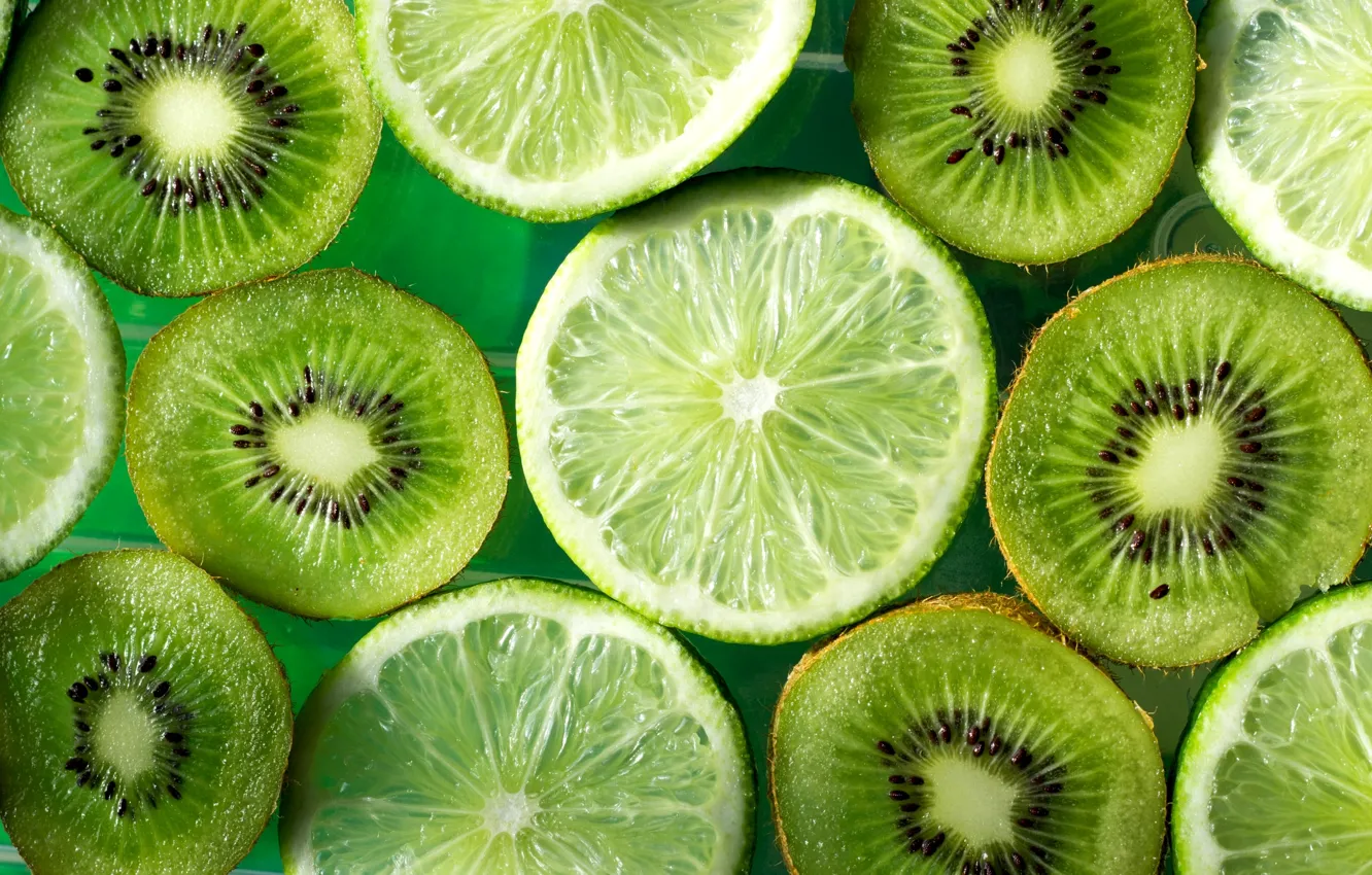 Photo wallpaper green, kiwi, lime, fruit