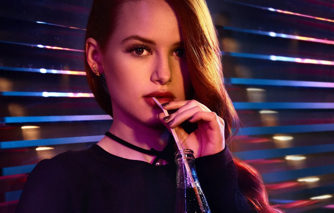 Photo wallpaper look, bottle, actress, tube, red, the series, Riverdale, Riverdale