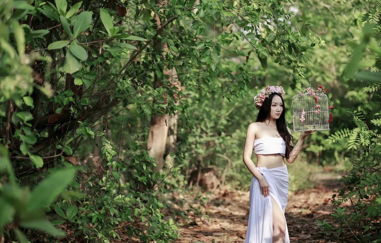 Photo wallpaper summer, girl, Asian