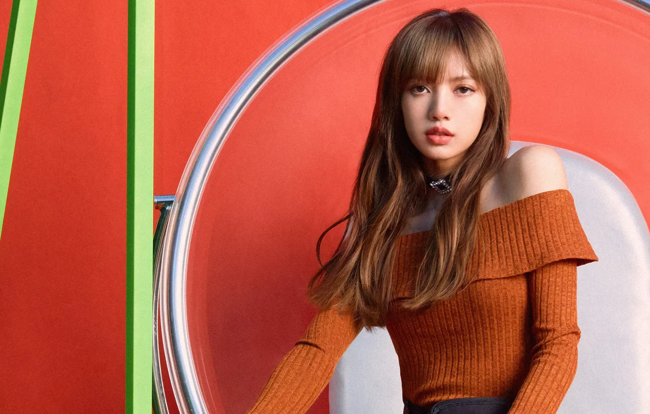 Photo wallpaper girl, sweetheart, red, Asian