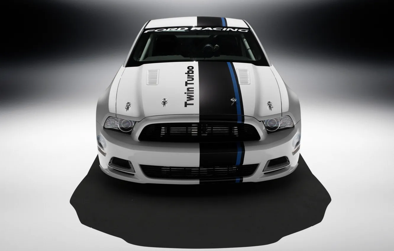 Photo wallpaper Mustang, Ford, White, Cobra, Turbo, The front