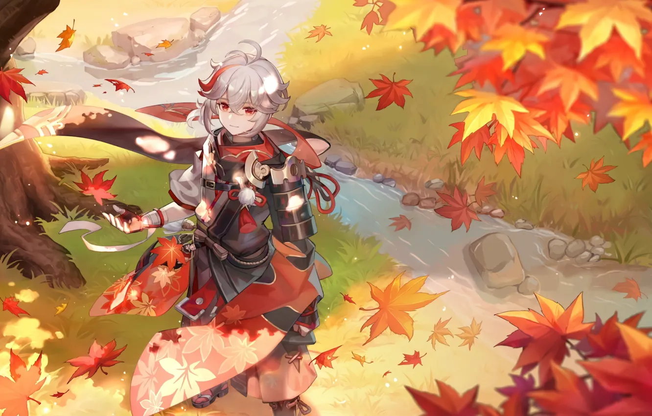 Photo wallpaper maple, genshin, Kazuha