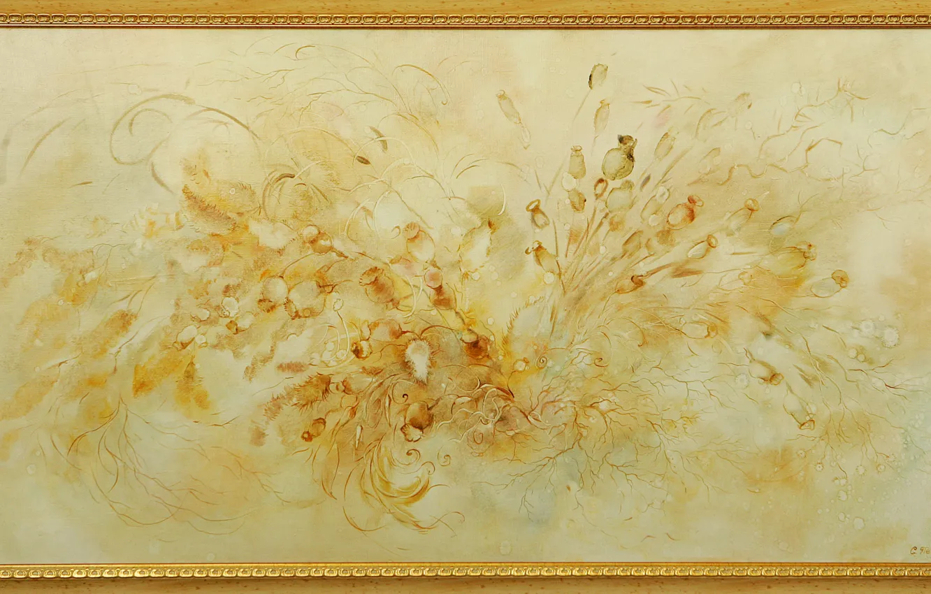 Photo wallpaper flowers, yellow, picture, Golden, Still life, Sfumato, gift painting, Petrenko Svetlana