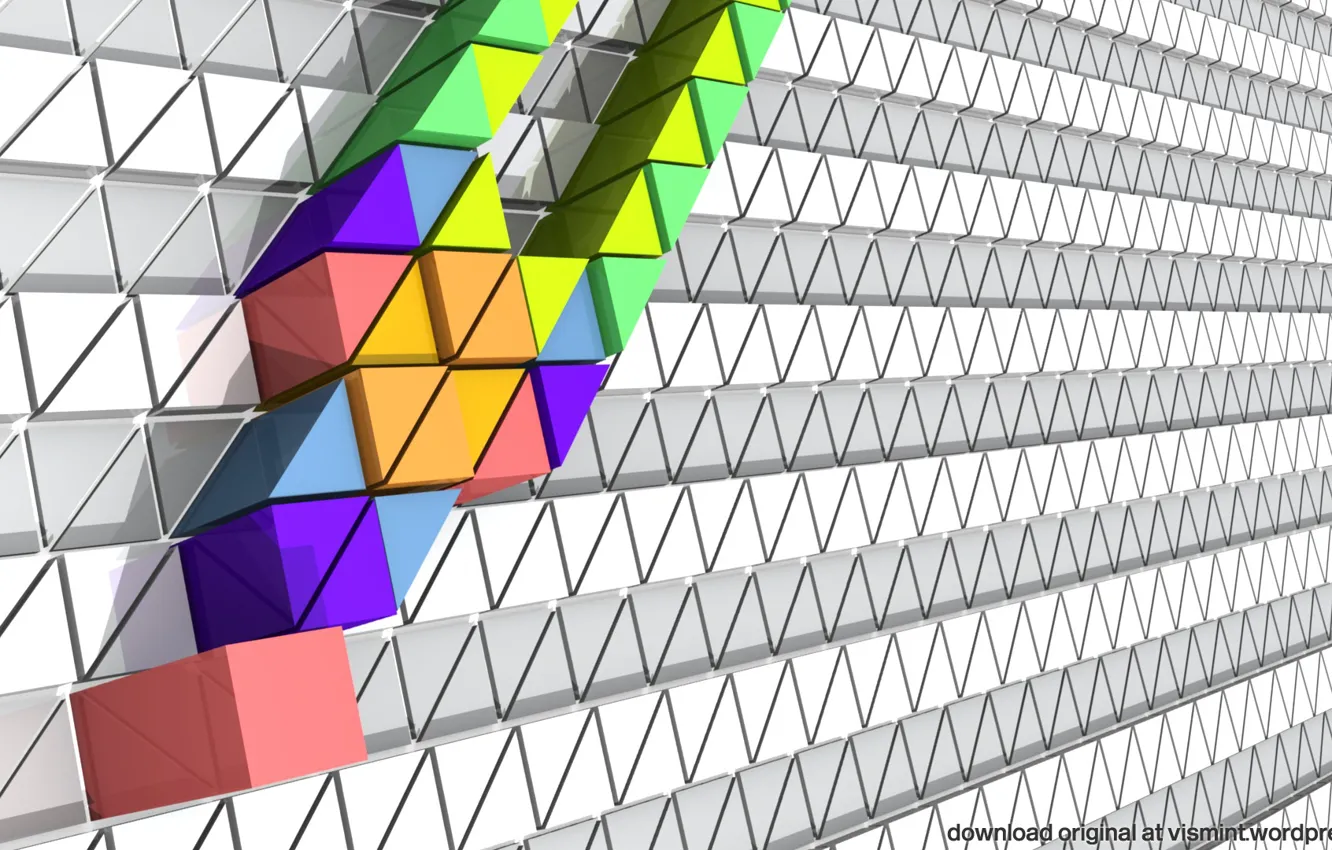 Photo wallpaper abstract, design, style, render, colours, reflection, geometry, tiles