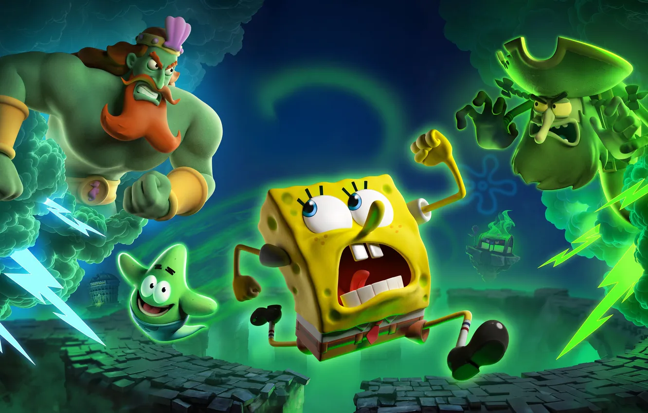 Photo wallpaper squarepants, spongebob, tide, Titans