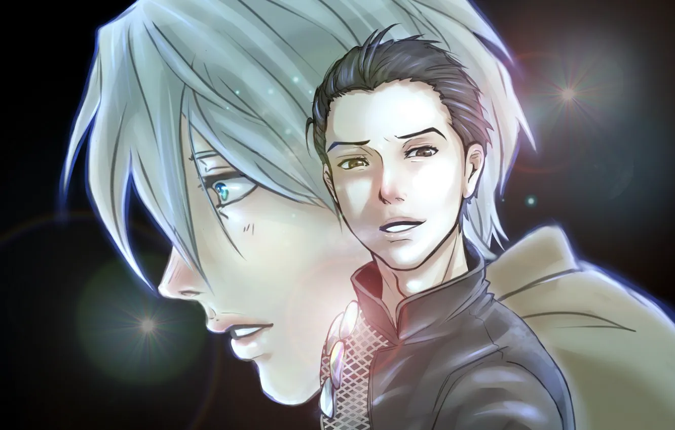 Photo wallpaper anime, art, Yuri on the ice, Viktor Nikiforov, Victor Nikiforov, Yuri Katsuki, Yuri On Ice