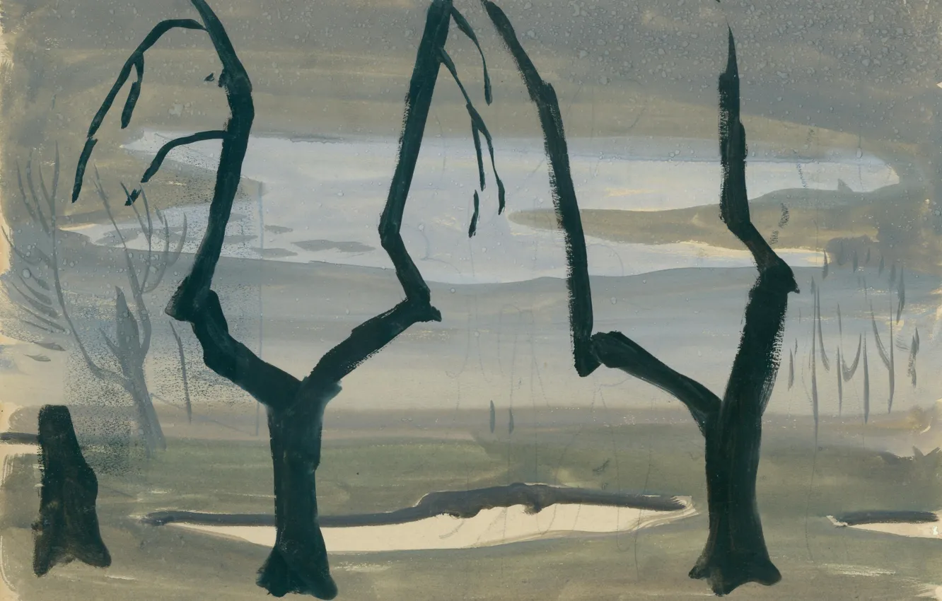 Photo wallpaper Untitled, Charles Ephraim Burchfield, Study for Evening Star 01