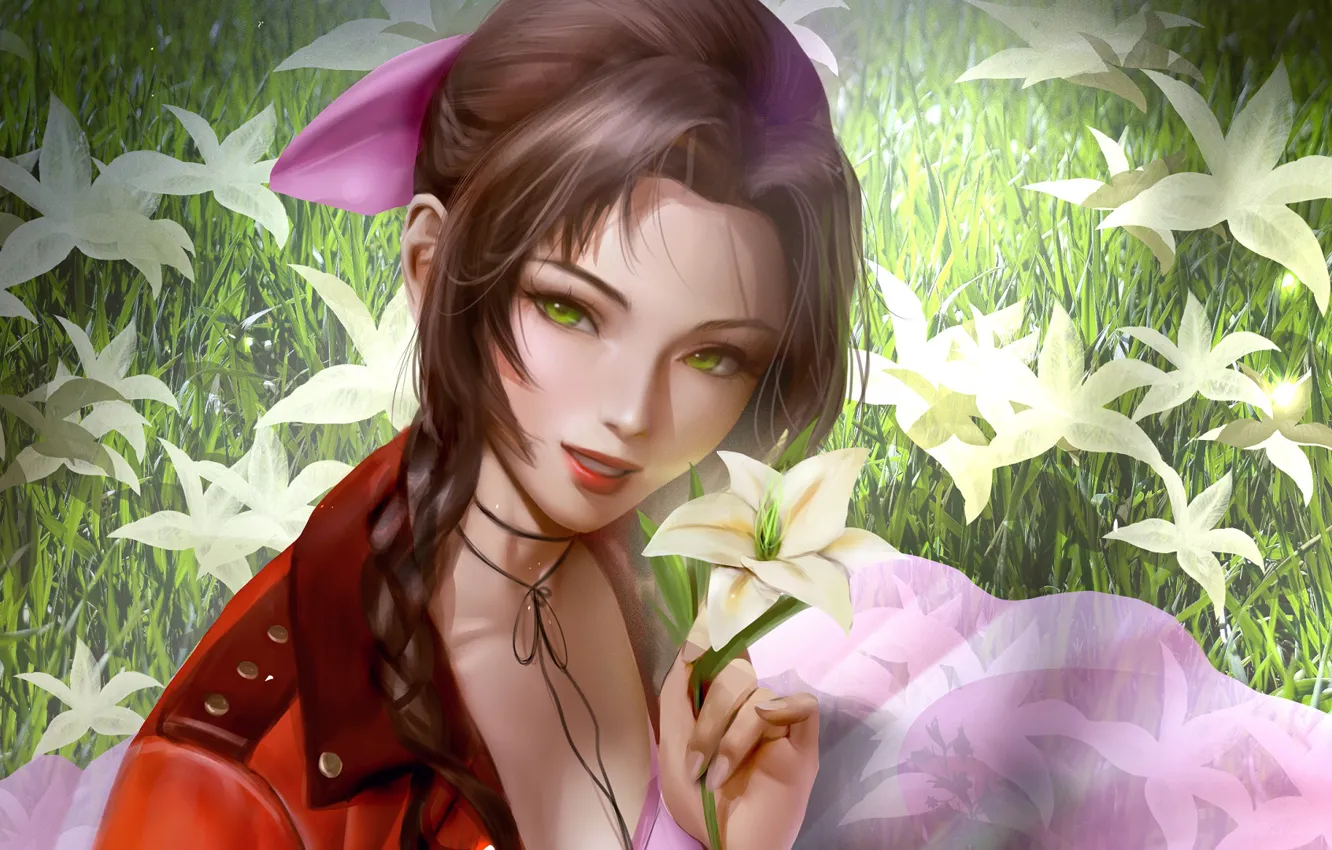 Photo wallpaper girl, Lily, Final Fantasy VII, Aerith Gainsborough
