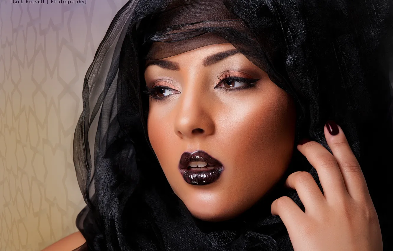 Photo wallpaper look, face, hands, makeup, lipstick, Kelsey, Jack Russell