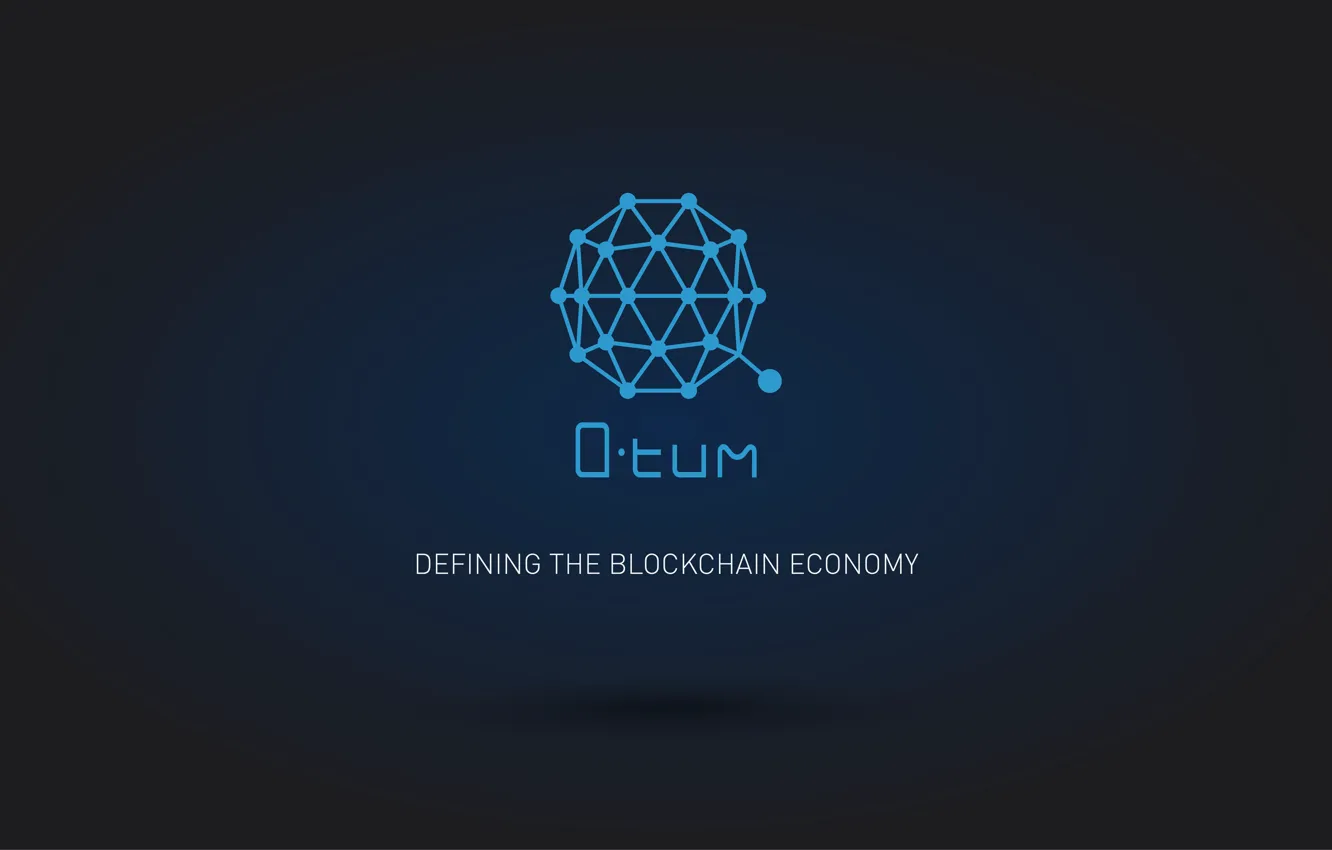 Photo wallpaper blue, logo, currency, fon, cryptocurrency, qtum, Qtum
