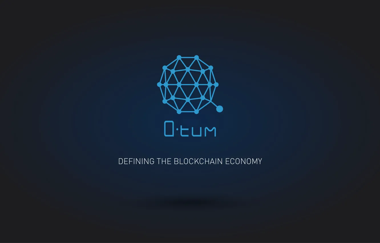 Photo wallpaper blue, logo, currency, fon, cryptocurrency, Qtum