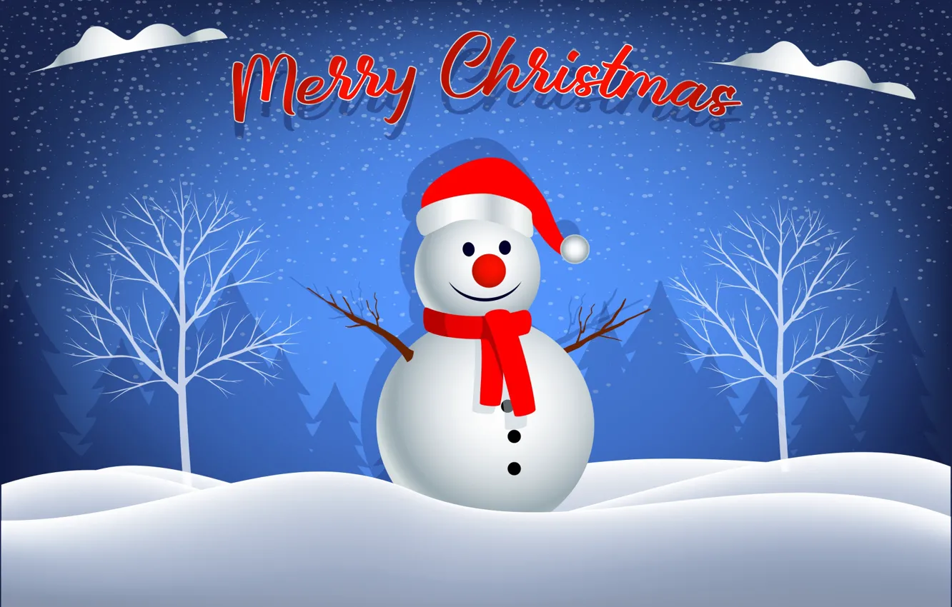 Photo wallpaper new year, Christmas, snowman