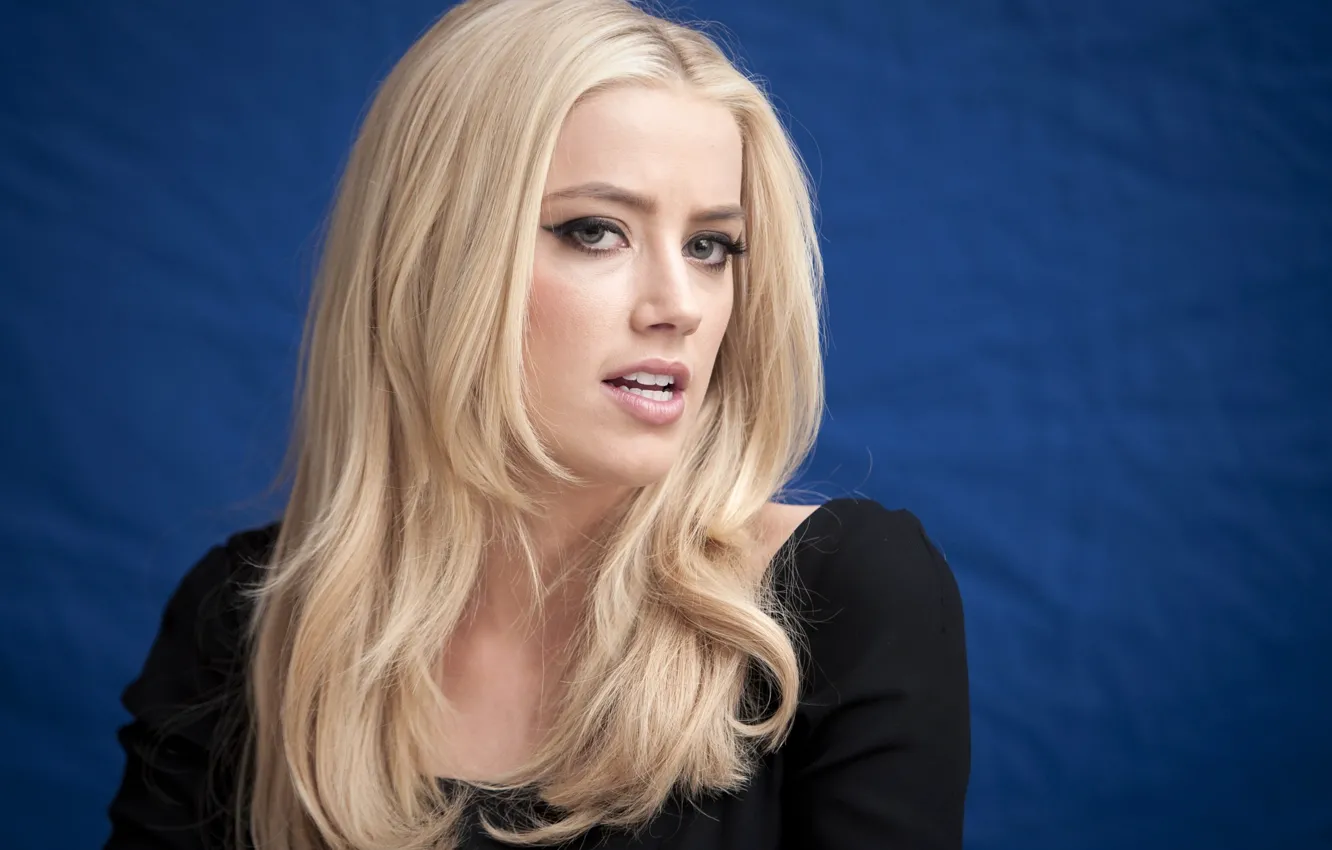 Photo wallpaper look, girl, pose, hair, makeup, girl, Amber Heard, face