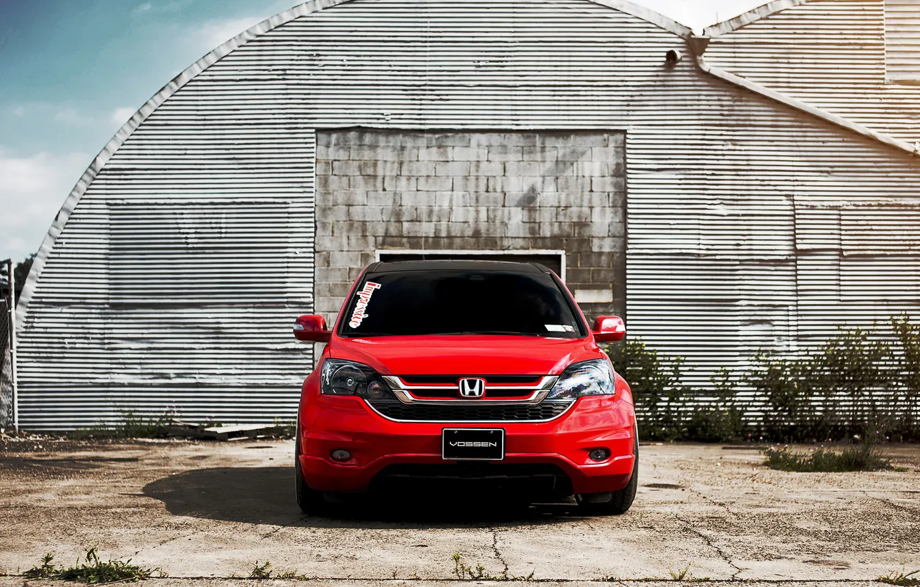 Photo wallpaper the sky, clouds, red, tuning, before, red, Honda, Honda