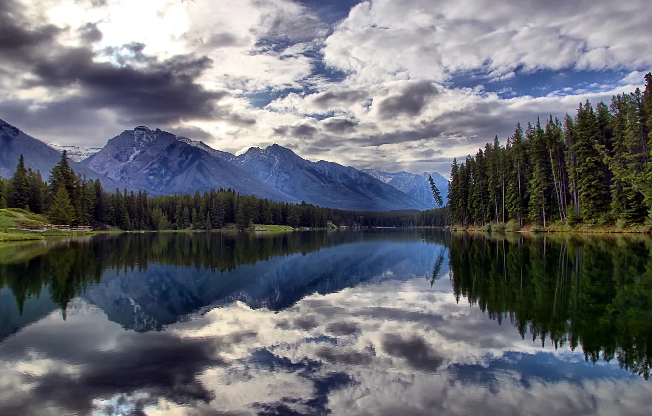 Photo wallpaper Banff National Park, Canada, Johnson Lake