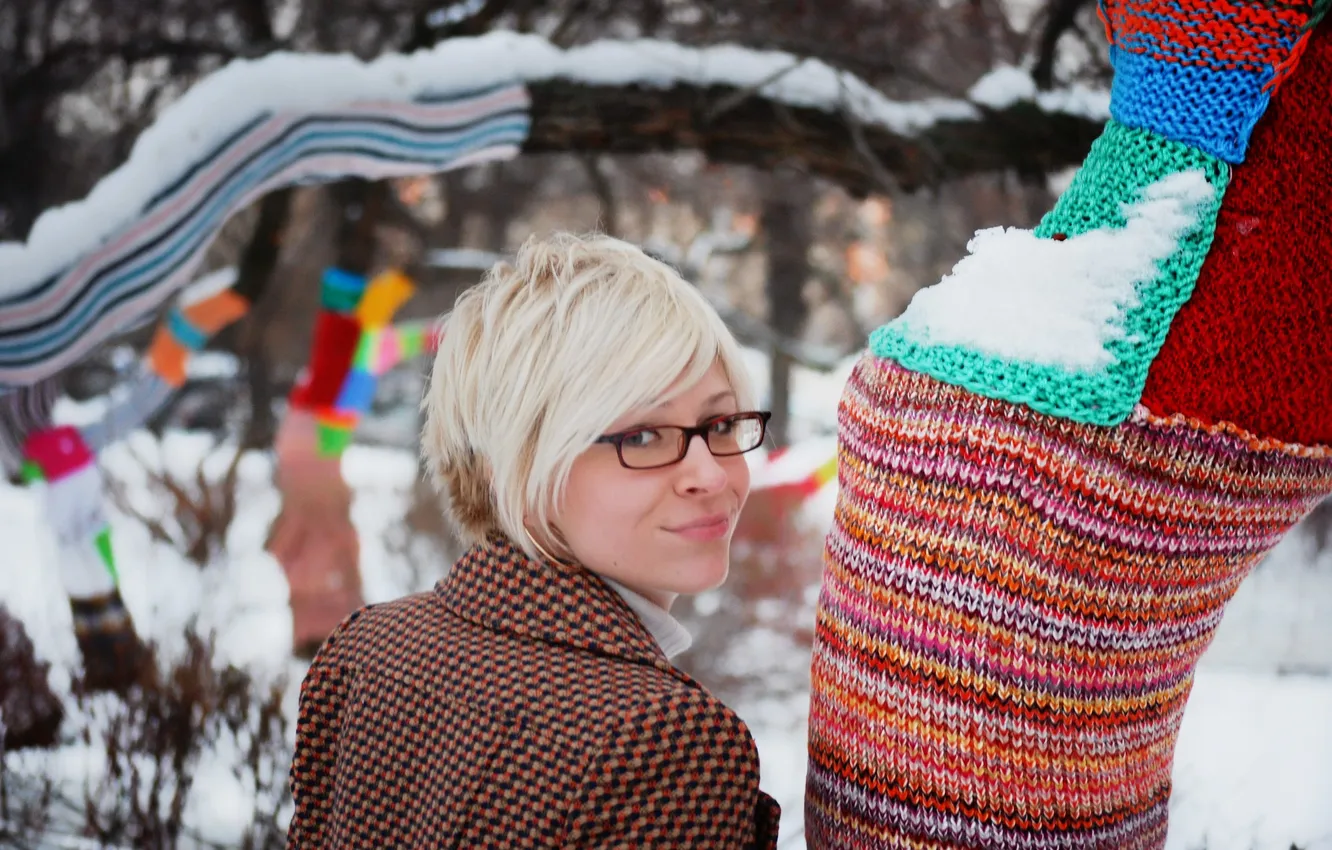 Photo wallpaper winter, girl, trees, girl, woman, Olga Valikova, Olga Vastikova