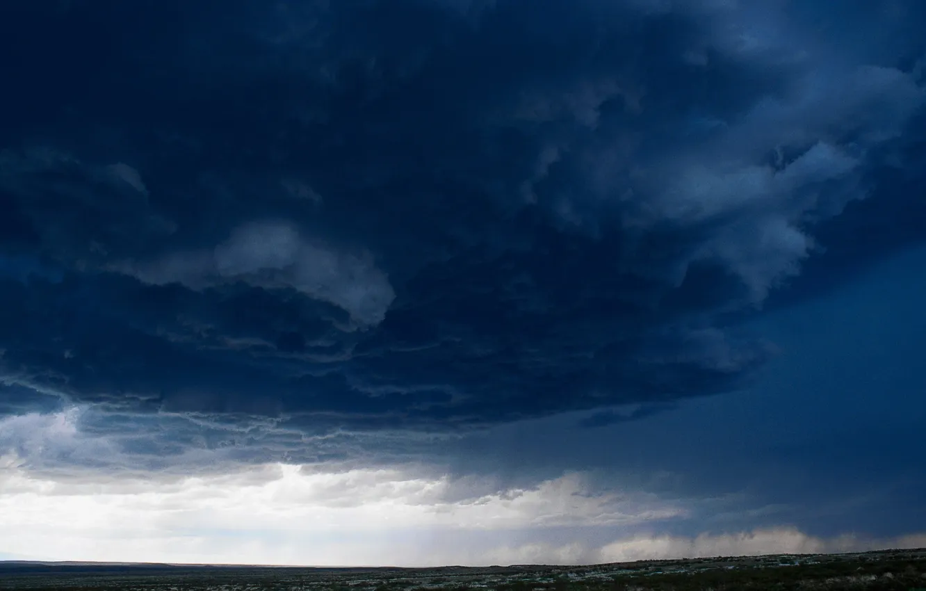 Photo wallpaper field, the sky, grass, clouds, storm, element