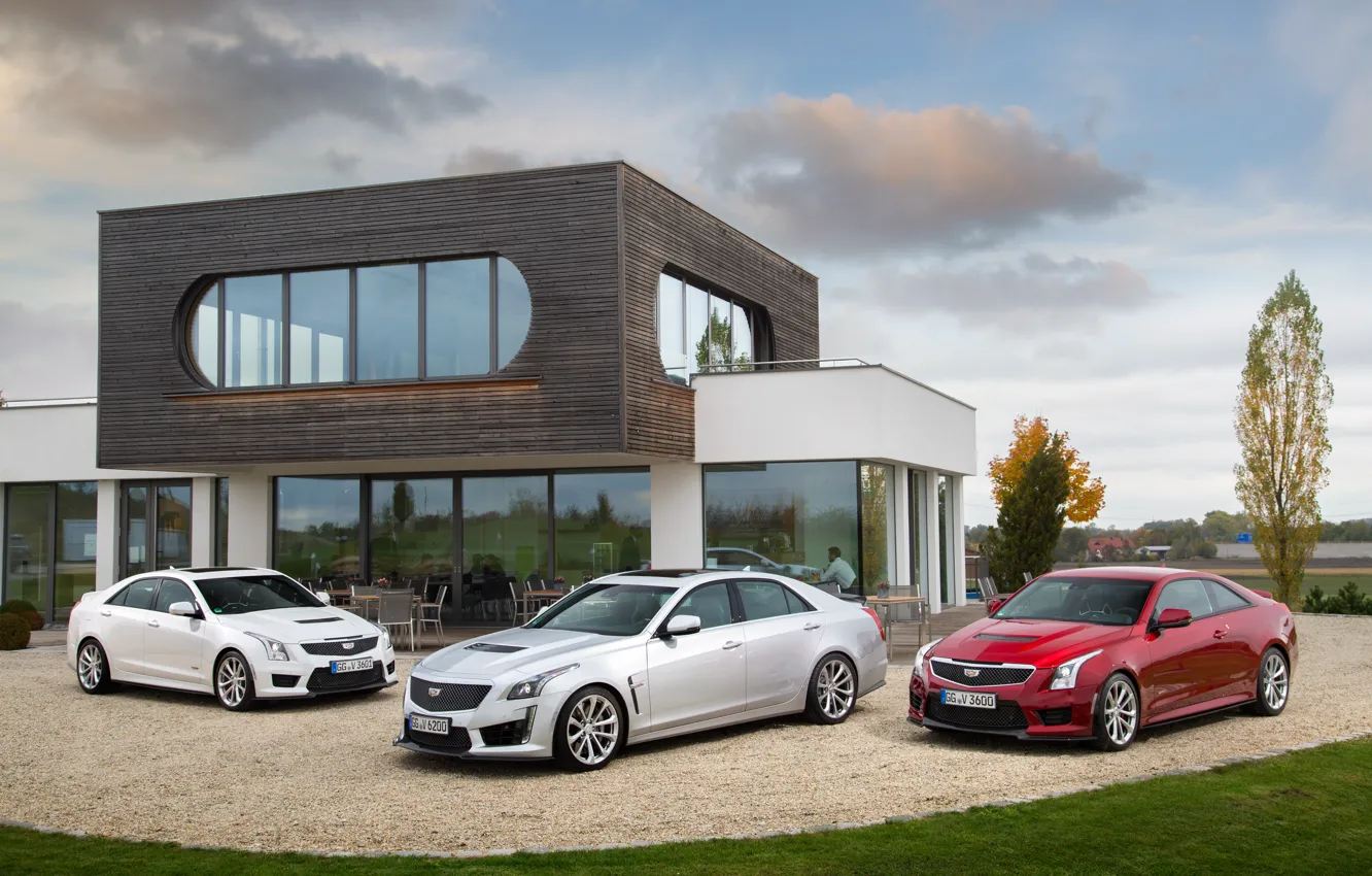 Photo wallpaper Cadillac, home, three, CTS